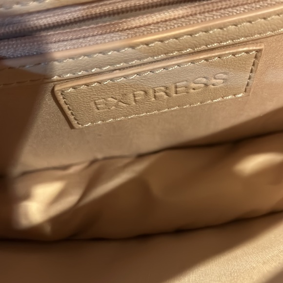 Express Women's Natural Quilted Chain Strap Shoulder Bag Pale Pink Small - Picture 5 of 5